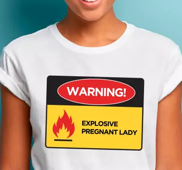 T-shirt baby Grappige waarschuwing zwangere vrouw - TenStickers