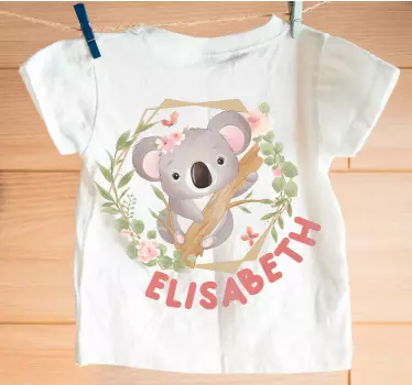 T-shirt baby Schattige dieren koala met naam - TenStickers