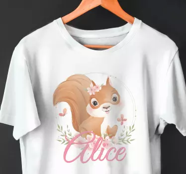 T-shirt baby Schattige eekhoorn voor meisje met naam - TenStickers