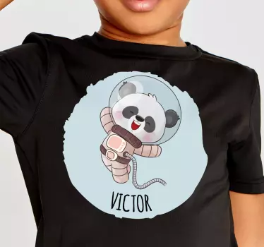 T-shirt baby Schattige panda voor jongen met naam - TenStickers