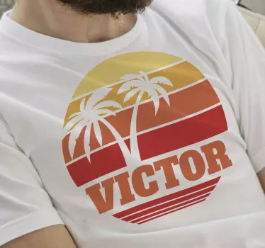 T-shirt beach sunset victor - TenStickers