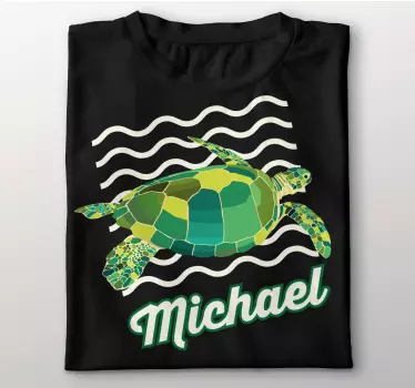 T-shirt illustratie van een groene zeeschildpad - TenStickers