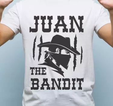 T-shirt in klassieke bandietenstijl - TenStickers