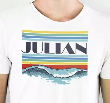 T-shirt kleurvolle golfpatroon - TenStickers