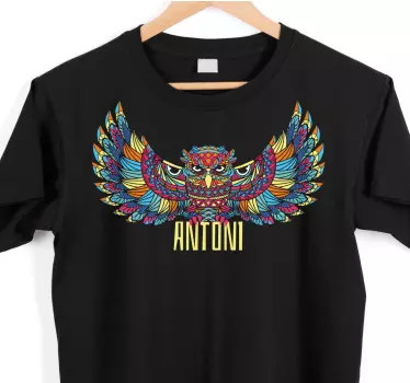 T-shirt kleurvolle uilenvleugels - TenStickers