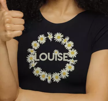 T-shirt met naam bloemige naam cirkel - TenStickers