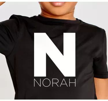 T-shirt met naam dikke initiaal en naam - TenStickers
