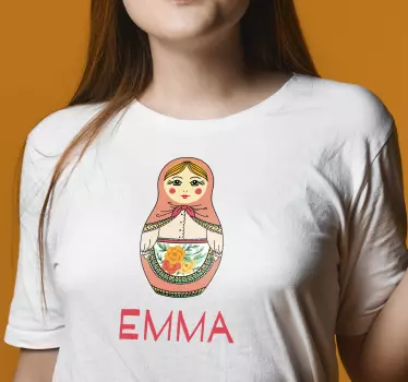 T-shirt met naam emma matroesjka pop - TenStickers