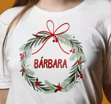 T-shirt met naam feestelijke gepersonaliseerde krans - TenStickers
