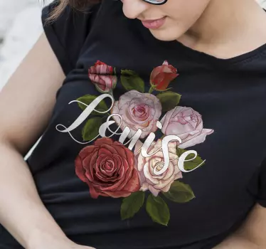 T-shirt met naam floral lettering design - TenStickers