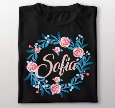 T-shirt met naam floral naamontwerp - TenStickers