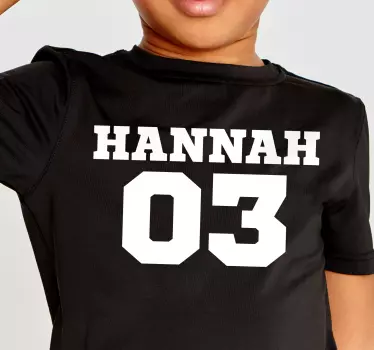 T-shirt met naam gepersonaliseerd naam cijfer - TenStickers