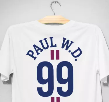 T-shirt met naam gepersonaliseerd nummer - TenStickers