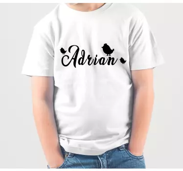 T-shirt met naam gepersonaliseerd vogelontwerp - TenStickers