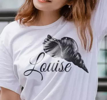 T-shirt met naam gepersonaliseerde schelp naam - TenStickers