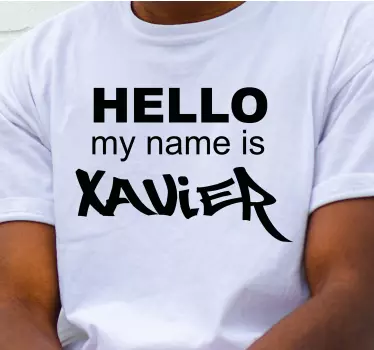 T-shirt met naam hallo mijn naam - TenStickers