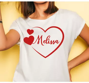 T-shirt met naam hart gepersonaliseerd cadeau - TenStickers