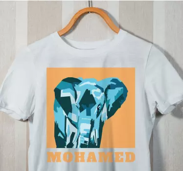 T-shirt met naam kleurrijk olifantenportret - TenStickers