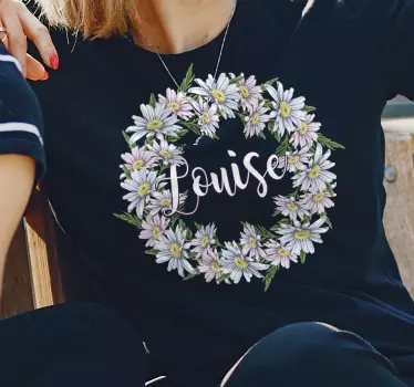 T-shirt met naam louise bloemenkrans - TenStickers