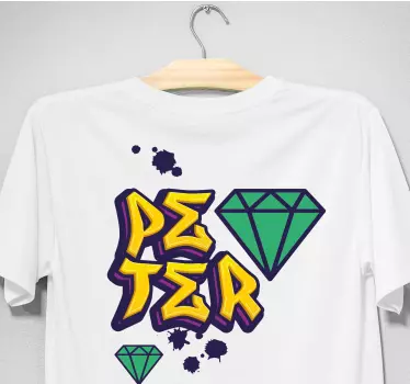 T-shirt met naam peter diamond ontwerp - TenStickers
