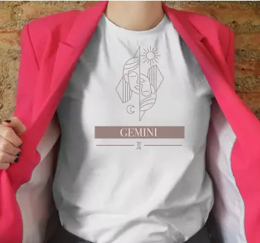 T-shirt met naam tweelingen sterrenbeeldstijl - TenStickers