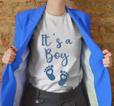 T-shirt met naam verwachting baby reveal - TenStickers
