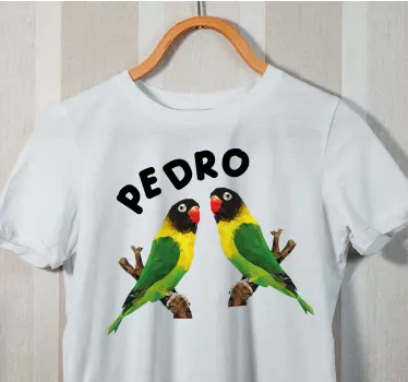 T-shirt met naam vibrante papegaaien afbeelding - TenStickers