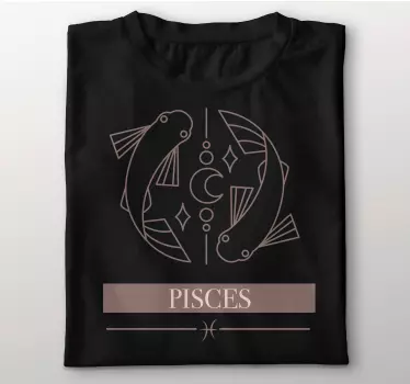T-shirt met naam vissen zodiac symbool - TenStickers