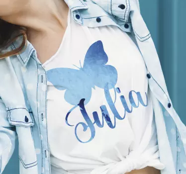 T-shirt met naam vlinderontwerp op maat - TenStickers