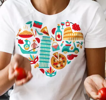 T-shirt met naam voedsel liefde viering - TenStickers