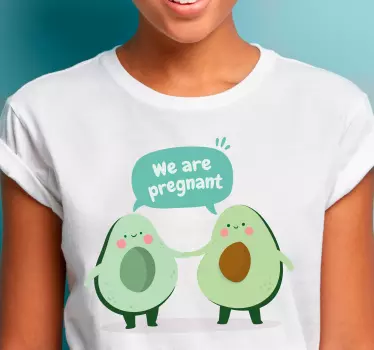 T-shirt met naam zwanger avocado koppel - TenStickers