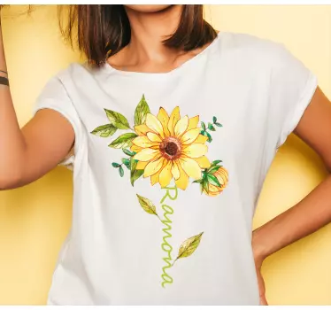 T-shirt met zonnebloemprint - TenStickers