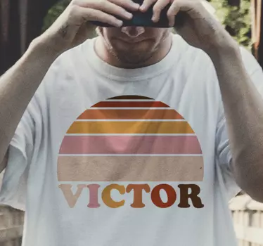 T-shirt retro kleurrijke zonsondergang - TenStickers