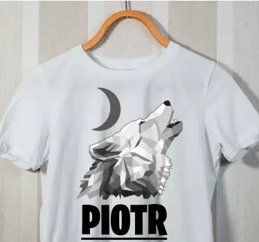 T-shirt wolf huilende maan - TenStickers