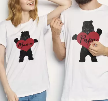 T-shirts moeders en dochters schattige beer liefde - TenStickers