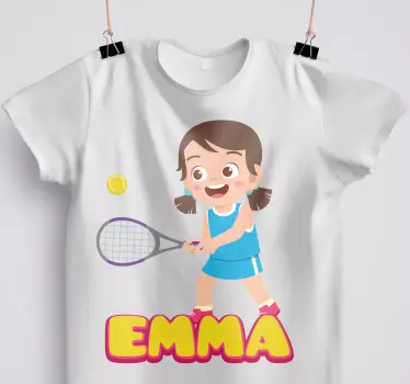Tennisser met naam kinderen t-shirt - TenStickers