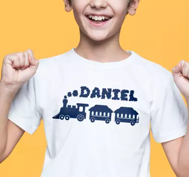 T-shirt Personaliseerbaar Trein met Naam - TenStickers
