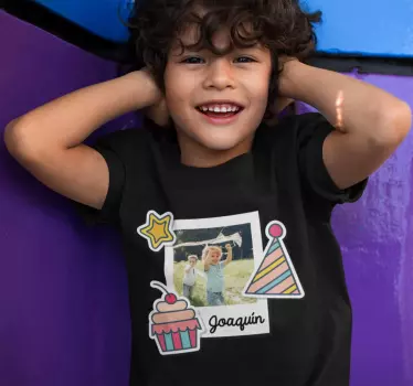 Vrolijke verjaardagsviering kinderen t-shirt - TenStickers