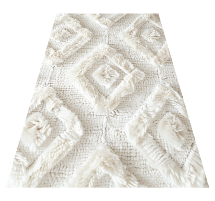 Diamantpatroon vinyl tapijt wit - TenStickers