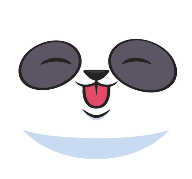 Panda-gezicht vinyl tapijt wit - TenStickers