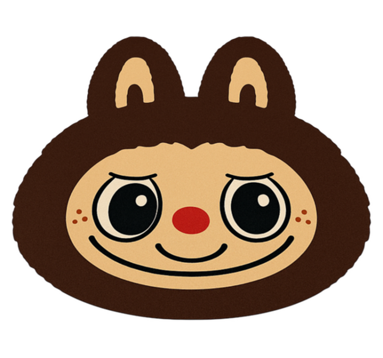 Bruin labubu-ontwerp vinyl tapijt voor meer kinderen - TenStickers