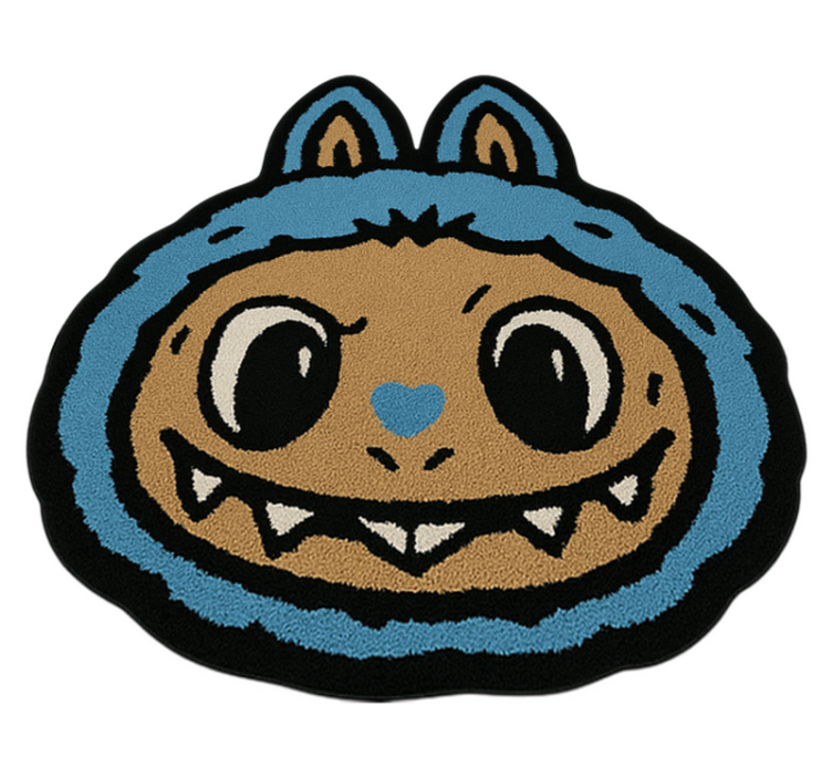 Blauw labubu-ontwerp vinyl tapijt voor meer kinderen - TenStickers