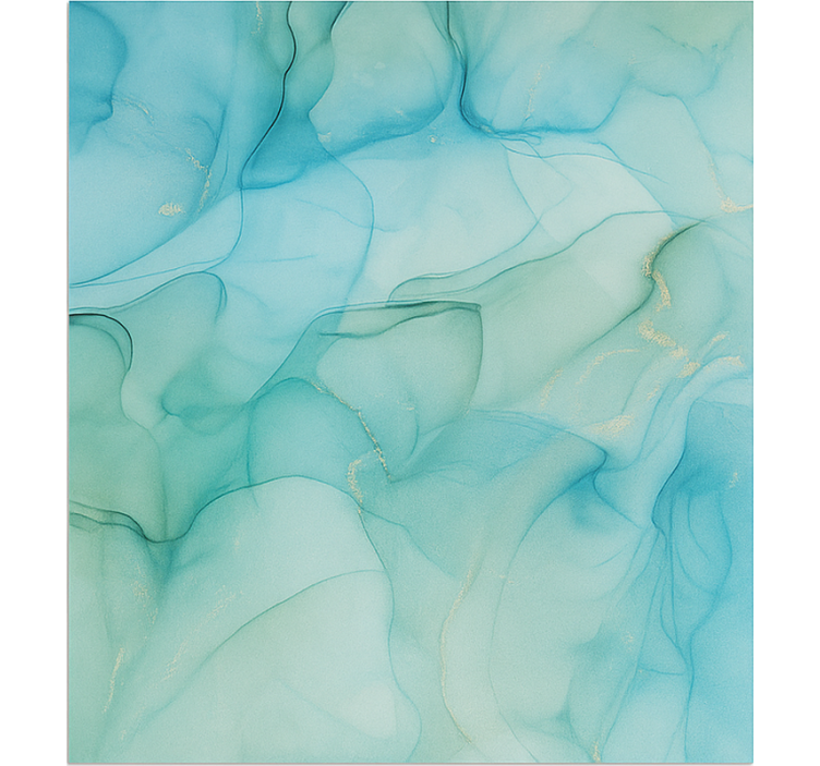 Turquoise golfeffect marmeren vinyl tapijt - TenStickers