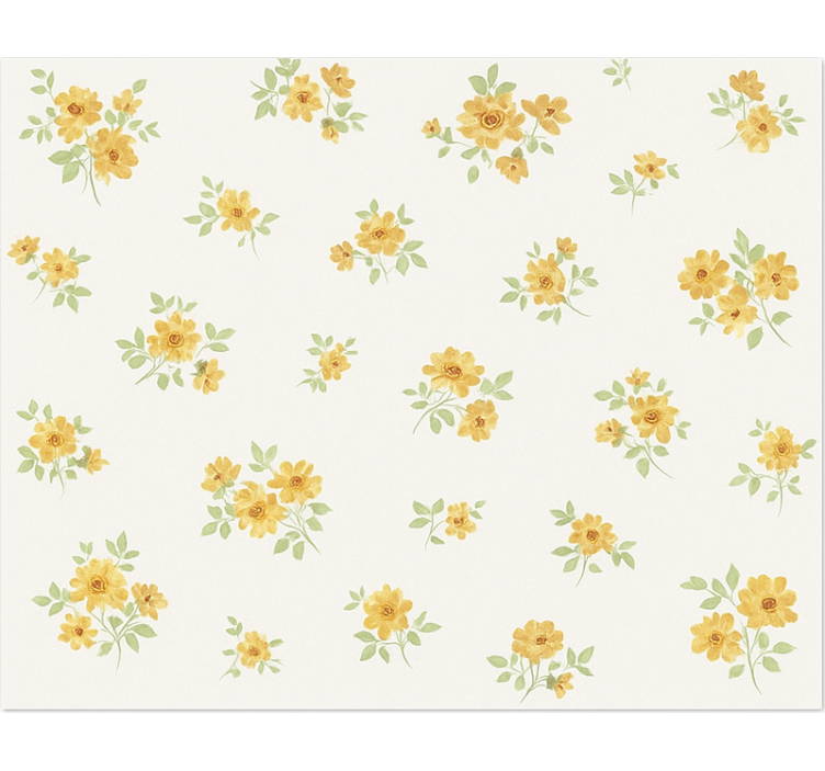 Delicate chintz bloemen vinyl tapijt eetkamer - TenStickers