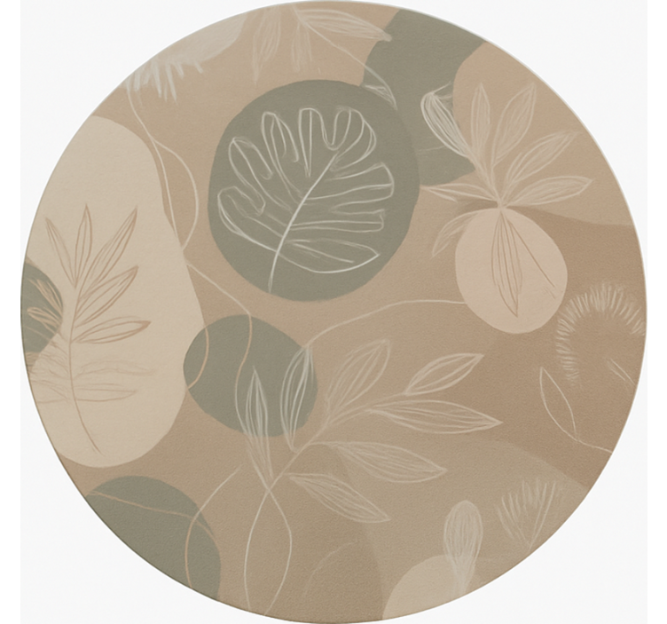 Neutrale botanische abstract vinyl tapijt eetkamer - TenStickers