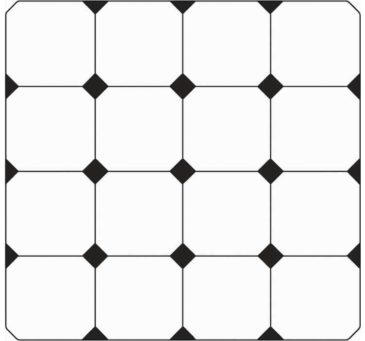 Geruite ruitprint vinyl vloerkleed keuken - TenStickers