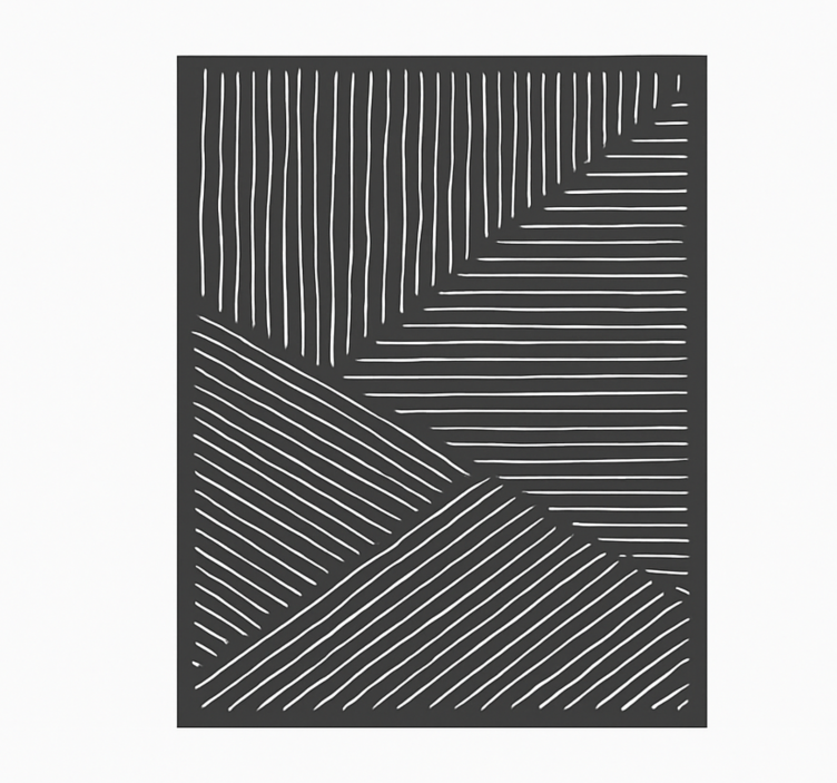 Witte golvende lijnen vinyl vloerkleed keuken - TenStickers