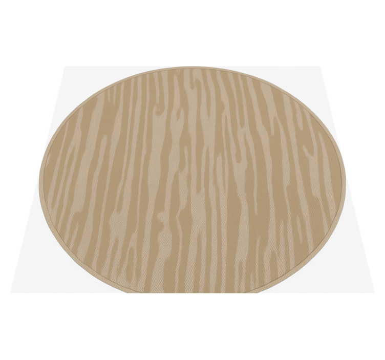 Abstracte streep beige rond vinyl tapijt slaapkamer - TenStickers