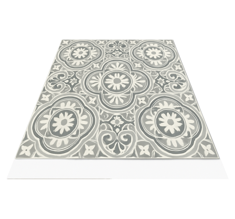 Grijs medaillon vinyl vloerkleed keuken - TenStickers