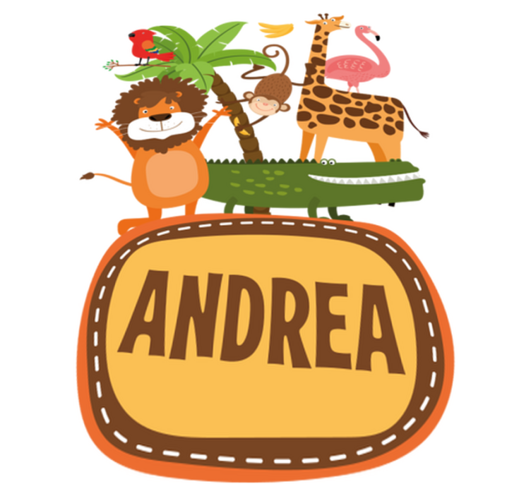 Dieren vinyl tapijt jungle boom dieren met naam - TenStickers